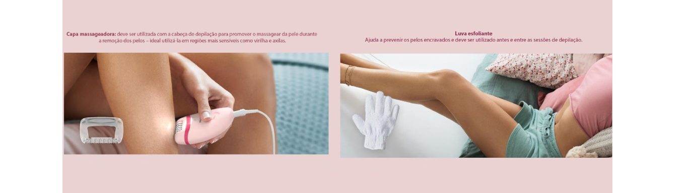 Depilador Elétrico Philips Satinelle Essential com 7 acessórios Rosa - BRE285/00